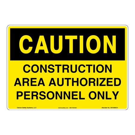 OSHA Compliant Caution/Construction Area Safety Signs Indoor/Outdoor Flexible Polyester (ZA) 10x7